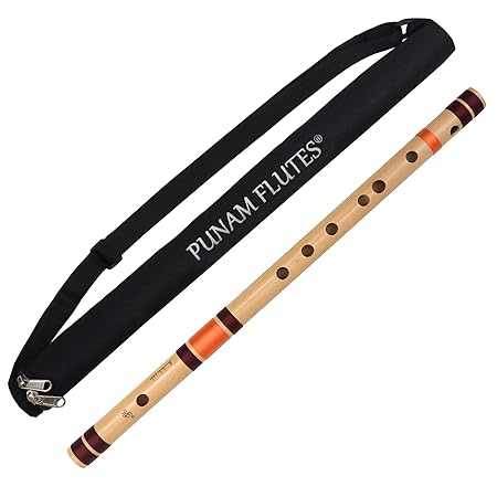 Bamboo Bansuri (Flute) - C Natural (Right Handed, 19.5 inches)